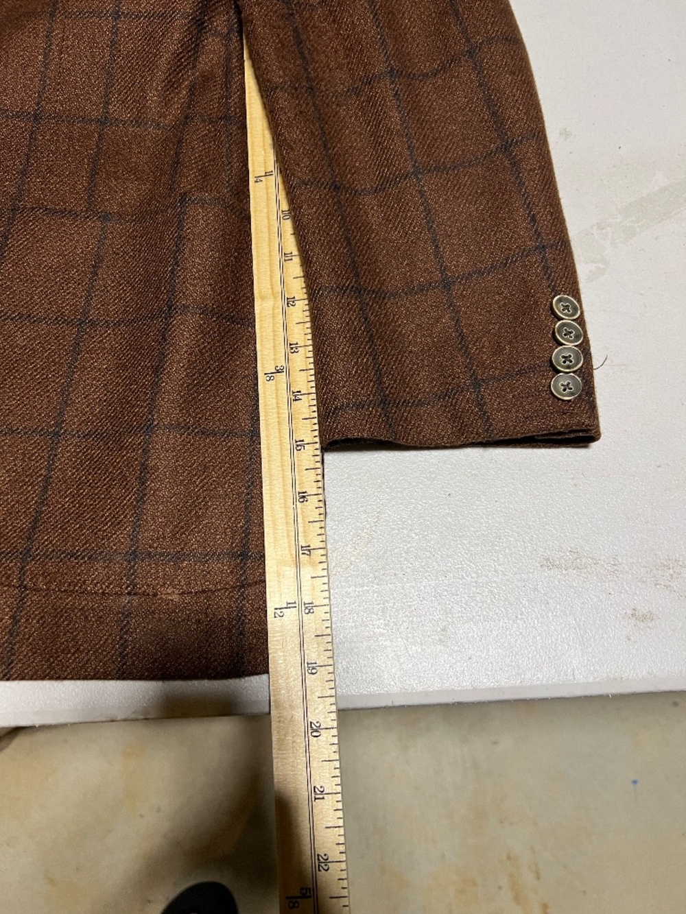 Made in Italy Saks Fifth Avenue Brown Plaid Blazer - Picture 13 of 16